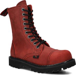 NAGABA Stahlkappenschuhe Damen Herren Stiefel 10-Loch - Leder - Rot - 43