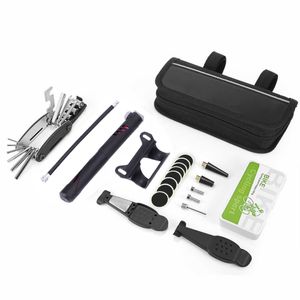 Kompakt Fahrrad-Reparatur Set mit mini Alu Luftpumpe / Reifenpannenset