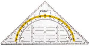 WESTCOTT Geodreieck zum Abheften Hypotenuse: 140 mm