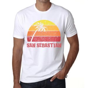 Herren Grafik T-Shirt Palme Strand Sonnenuntergang in san sebastian – Palm, Beach, Sunset In San Sebastian – Öko-Verantwortlich Vintage Jahrgang