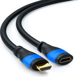 deleyCON 5m HDMI Verlängerung - Kompatibel zu HDMI 2.0a/b/1.4a - UHD 4K HDR 3D 1080p 2160p ARC HDMI Type A (Standard) Schwarz-Blau