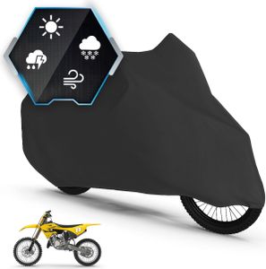 Motorrad Abdeckplane All Weather XL, 100% wasserdichte Outdoor Motorrad Plane, Motorrad Plane Ganz-Jahres-Schutz, Abdeckplane Motorrad, Motorrad Zubehör Plane schwarz 255x110x135 cm
