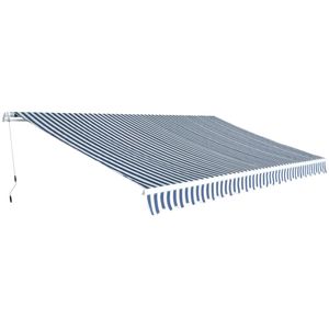 GelenkarmMarkise Handbetrieben, Balkonmarkise ,Sonnenschutz für Terrasse 500 m Blau und Weiß