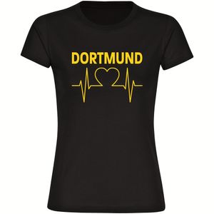 Damen T-Shirt Dortmund - Herzschlag - Größe: XXL - Farbe: schwarz