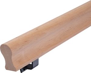 HandyStairs Holzgeländer - Handlauf Treppe - Mit Schlüssellochprofil 45 x 75 mm - Buchenholz - Länge 390cm