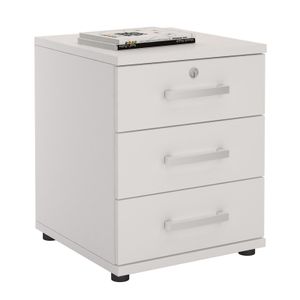 Bürocontainer Schreibtischcontainer Büroschrank TORONTO, weiß, abschließbar mit 3 Schubladen, 44 x 58 x 45 cm