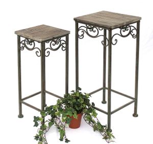 DanDiBo Blumenhocker Malega 2er Set 11134 Blumenständer 56, 64 cm Eckig Blumensäule Säule