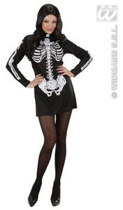 y Skelett Halloween Damenkostüm schwarz-weiss