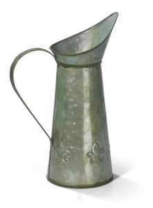 Blechkanne Dekokanne Gießkanne Shabby Krug Vase Blumenvase I0-13-GR Zink grün