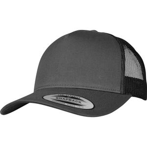 FLEXFIT 6506 | 5-Panel Retro Trucker Cap, Obermaterial aus Baumwoll-Twill - Farbe: Charcoal - Größe: One Size