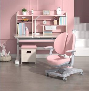 360Home Pink Kinder Schreibtisch inkl. Stuhl und Hocker Set