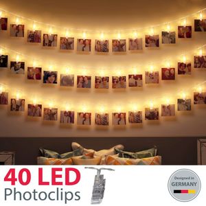 5m LED Foto-Clips Lichterketten String Light Stimmungsbeleuchtung warmweiß Licht