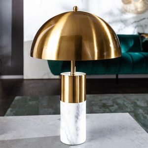riess-ambiente Elegante Tischlampe BURLESQUE 52cm gold mit weißem Marmorfuß Tischleuchte Lampe