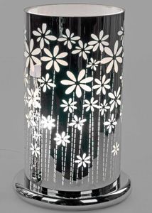 Formano Lampe Touch Blumen Touchlampe 24 cm Leuchte silberfarben
