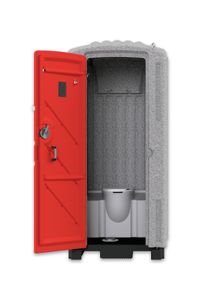 Mobile Toilette von Roplast mit Spülsystem.