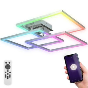 WiFi Deckenlampe LED RGB dimmbar CCT Smart Home Leuchte Fernbedienung App 48W