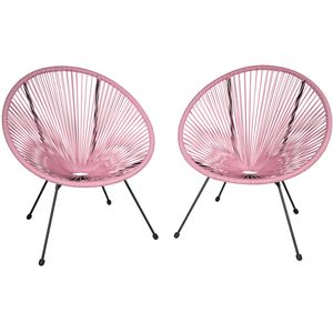 sada 2 záhradných stoličiek Santana Retro dizajn v štýle Acapulco Nosnosť 120 kg, 70,5 x 69 x 78 cm