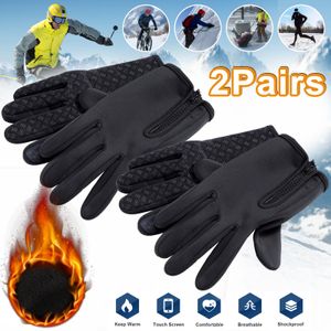2 Paare Winter Handschuhe Touchscreen Thermo Warme Windproof Wasserdicht Herren Damen Größe: S