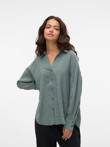 Vero Moda VMQUEENY LS OVERSIZE SHIRT WVN GA N Balsam Green S