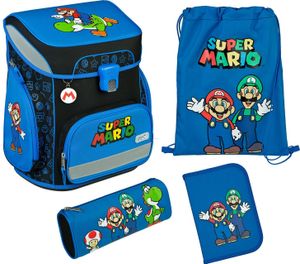 SCOOLI EasyFit Super Mario Schulranzen Set, 5tlg.