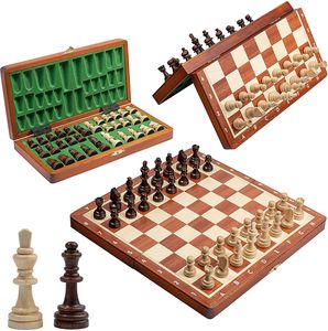 Großes Reiseschach Magnetisch Turnierholz | Master of Chess | Schach Brett 28 cm | Handgefertigt Schachspiel Holz Edel für Erwachsene und Kinder