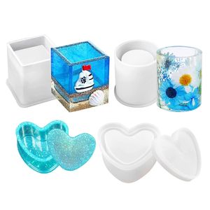 Schachtel Epoxidharz Formen,Silikonformen Epoxidharz Schmuck Herz Epoxidharz Formen Silikon und Quadratische Resin Silikonform