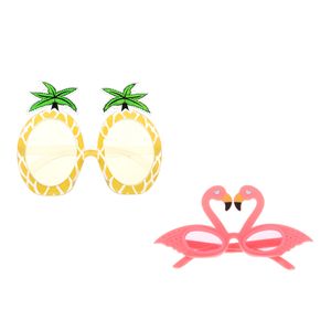 Hawaiian Tropical Flamingo Sonnenbrille Partybrille Kostümzubehör + Neuheit Tropical Pieapple Sonnenbrille Hawaiian Beach Partybrille Gelb