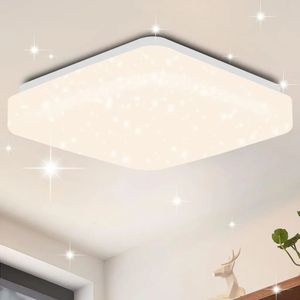 ZMH Led lampa sufitowa gwiaździste niebo lampa sufitowa nowoczesna mała kątowa 15W 4000K 21cm neutralna biel do sypialni klatka schodowa kuchnia salon biuro korytarz