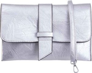 JSI Überschlag Tasche mit Riegel Clutch HB0243 silber JSI Überschlag Tasche mit Riegel Clutch HB0243 silber