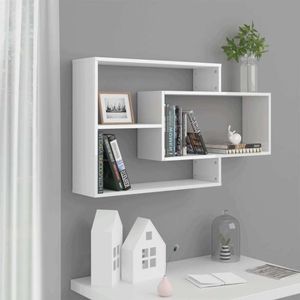 vidaXL Wandregale Hochglanz-Weiß 104x20x58,5 cm Holzwerkstoff
