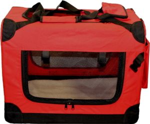 walexo Faltbare Hundebox Hundetransportbox Katzentransportbox Katzenbox (ROT, S)