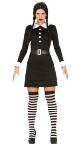 GUIRCA PARTIES čtvrteční kostým Gothic Family Girl - krátké černé šaty pro dospělé ženy velikost M 38-40 GUIRCA PARTIES