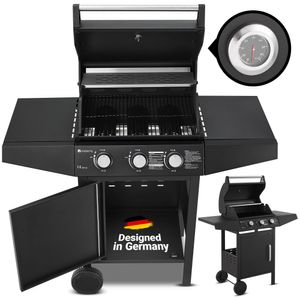 Juskys BBQ Gas-Grill Louisiana 8,1 kW - 3 Brenner Grillrost, Deckel mit Thermometer