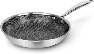Qulinart Edelstahl Bratpfanne mit Antihaftbeschichtung und Wabenstruktur - 28cm
