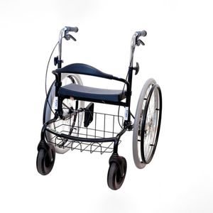 Wheellator, 2in1 Rollstuhl und Rollator, Transportrollstuhl, klappbar, Farbe:rot