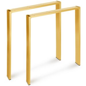 Magnetic Mobel 2X Design Tischkufen Neigung Metall Golden schräge Tischbeine Möbelkuven | Tischgestell aus Stahl geneigt 70x72 cm
