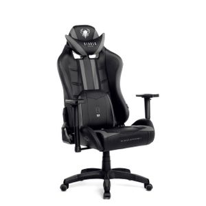 Diablo X-Ray Gaming Stuhl Bürostuhl Schreibtischstuhl 4D Armlehnen Ergonomisches Design Kunstleder Perforation Wippfunktion Belastbarkeit bis 150 kg (schwarz-grau, Standard)