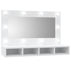 vidaXL Zrcadlová skříňka s LED diodami bílá 90x31,5x62 cm