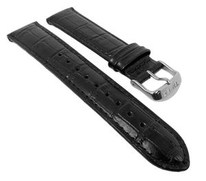 Timex Classic┃Uhrenarmband Leder schwarz in Kroko-Optik 20mm T2P450