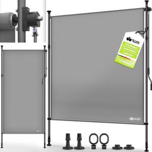tillvex® Klemmmarkise Senkrechtmarkise 150x310cm Grau mit Handkurbel ohne Bohren | Sichtschutz Ausziehbar & Blickdicht | Vertikalmarkise Balkon Terrasse Garten | Sichtschutzrollo Wetterfest tillvex® Klemmmarkise Senkrechtmarkise 150x310cm Grau mit Handkurbel ohne Bohren | Sichtschutz Ausziehbar & Blickdicht | Vertikalmarkise Balkon Terrasse Garten | Sichtschutzrollo Wetterfest