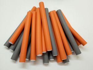 Papilotten Flex-Wickler-Set grau + orange Ø ca. 15-16/17-18 mm - (24 Stck.) (von deutschem Friseurbedarf-Fachhändler!)