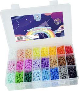 La Manuli Sortiert Fuse Beads Kit - 4500 Stück 5 mm 24 Farben Bügelperlen Set Mit jeder Marke Beads Kompatibel Puzzle Kinder Sicherung Perlen Iron Beads