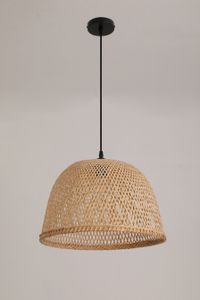 Lampa Boho BOSU Wisząca KLOSZ 41 cm Czarny Zwis Naturalna 1xE27 Sufitowa