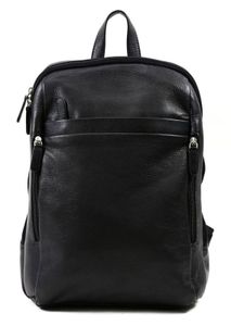 MAESTRO Leder Rucksack City Backpack Black schwarz