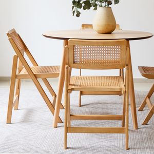 LIM HOME | Interior Trend Skládací jídelní židle ze dřeva a vídeňského proutí
