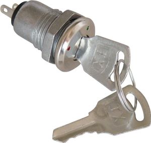 Vollmetall-Schlüsselschalter, 30V-1A, Ø10mm, Lötanschluss