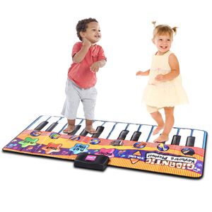 COSTWAY Detská hudobná podložka Piano Mat Play Mat Music s 8 nástrojmi 180x74cm