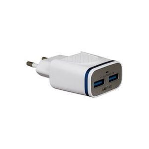 Sunix 2.1A Schnell Ladegerät Netzteil Dual Port 2x USB Reiseladegerät + 1.2M Micro-USB Ladekabel Datenkabel Kabel weiß