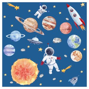 Little Deco Wandsticker Wandtattoo | XL - 202 x 110 cm (BxH) | Kinderzimmer Jungen Weltall Aufkleber Sonnensystem Planeten Sterne DL701-4