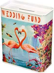 Blechspardose - Hochzeitsgeld - Flamingo - Spardose aus Blech